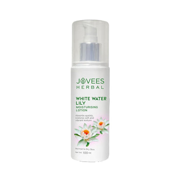 Jovees Herbal White Water Lily Moisturizing Lotion For Moisturised And Nourished Skin | Lightweight, Non-Sticky Normal to Dry Skin 100ml